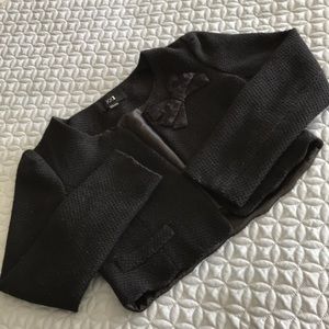 Forever 21 Crop Black Bow Blazer SZ S